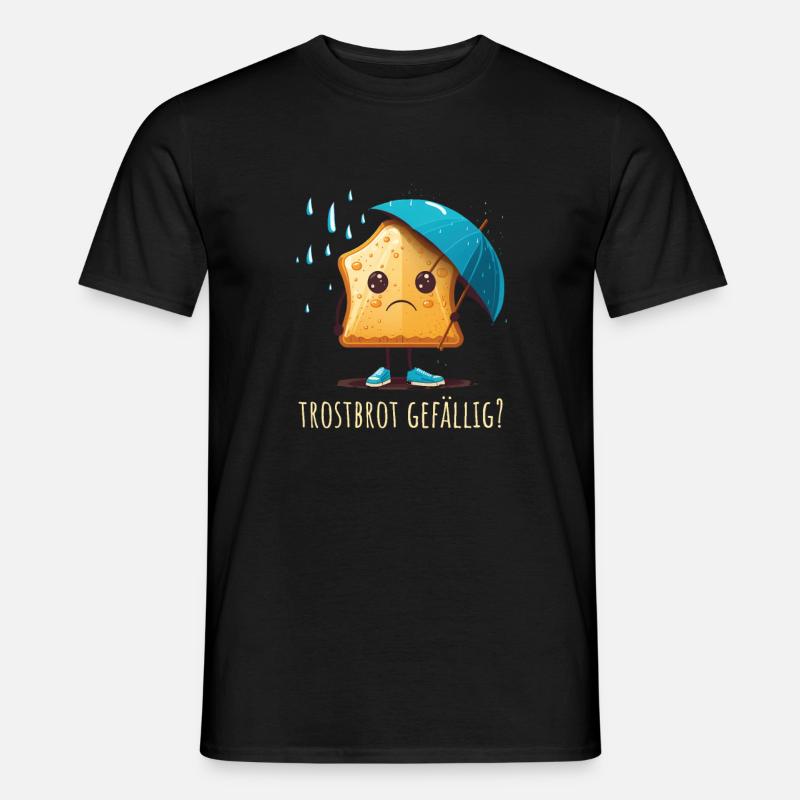 Trostbrot gefällig? - Männer T-Shirt - Schwarz