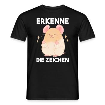 Erkenne Die Zeichen Hamster - Männer T-Shirt - Schwarz - Vorne - AI Model Male 178 light (178cm)