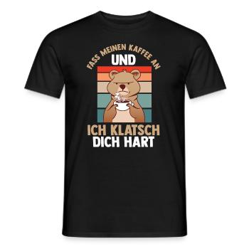 Fass Meinen Kaffee An Und Ich Klatsch Dich Hart Bä - Männer T-Shirt - Schwarz - Vorne - AI Model Male 178 light (178cm)