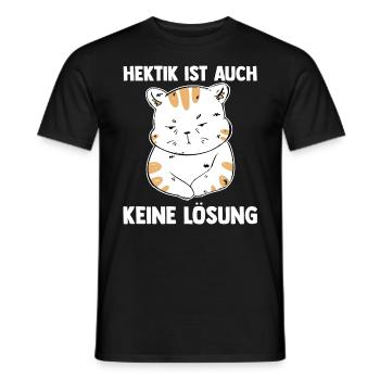Hektik Ist Auch Keine Lösung Katze - Männer T-Shirt - Schwarz - Vorne - AI Model Male 178 light (178cm)