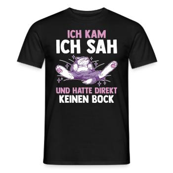 Ich Kam Ich Sah Und Hatte Direkt Keinen Bock Katze - Männer T-Shirt - Schwarz - Vorne - AI Model Male 178 light (178cm)