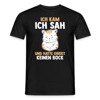 Ich Kam Ich Sah Und Hatte Direkt Keinen Bock Katze - Männer T-Shirt - Schwarz - Vorne - AI Model Male 178 light (178cm)