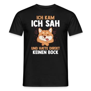 Ich Kam Ich Sah Und Hatte Direkt Keinen Bock Hund - Männer T-Shirt - Schwarz - Vorne - AI Model Male 178 light (178cm)