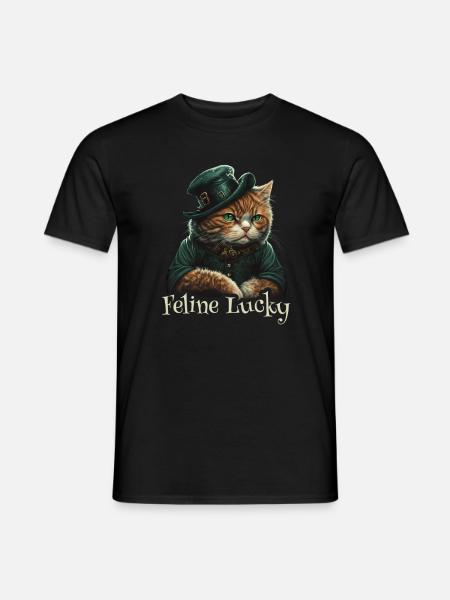 Feline Lucky St. Patty Day - Men's T-Shirt - black