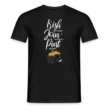 Irish You Could Join Us For A Pint Or Two Vintage - Men's T-Shirt - black - Front - AI Model Male 178 light (178cm)