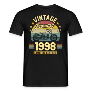 Vintage Février 1998 25 Ans Anniversaire - T-shirt homme - noir - Devant - AI Model Male 178 light (178cm)