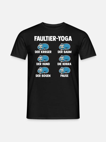 Faultier Yoga - Männer T-Shirt - Schwarz