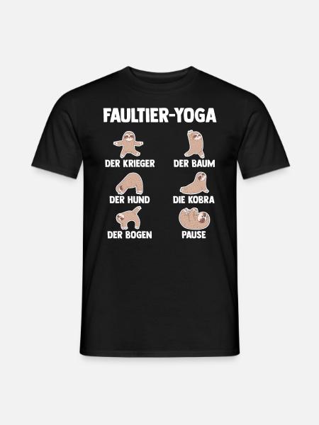 Faultier Yoga - Männer T-Shirt - Schwarz