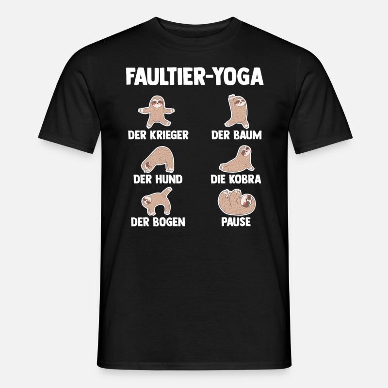 Faultier Yoga - Männer T-Shirt - Schwarz