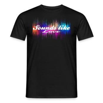Sounds like love - Männer T-Shirt - Schwarz - Vorne - AI Model Male 178 light (178cm)