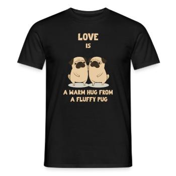 L’amour est un câlin chaleureux d’un carlin moelleux - T-shirt homme - noir - Devant - AI Model Male 178 light (178cm)
