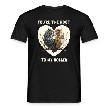You're the Hoot to my Holler Valentine's Day - Men's T-Shirt - black - Front - AI Model Male 178 light (178cm)