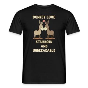 Donkey Love is Stubborn and Unbreakable - Men's T-Shirt - black - Front - AI Model Male 178 light (178cm)