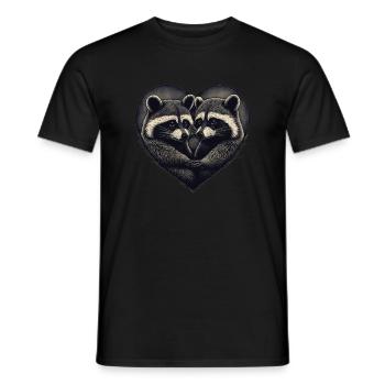 Raccoon Heart Valentine's Day - Men's T-Shirt - black - Front - AI Model Male 178 light (178cm)