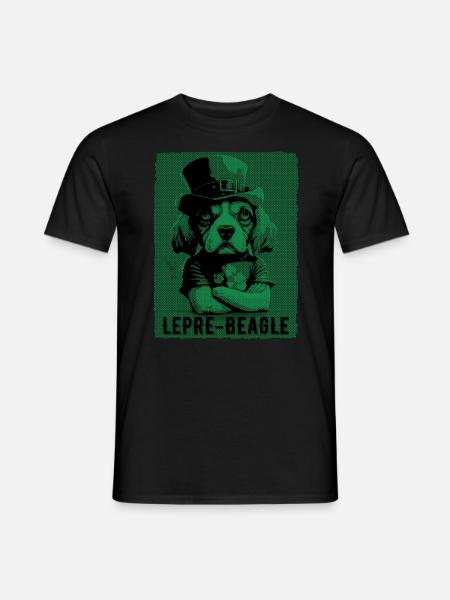 Lepre-Beagle Dog St. Patty - Men's T-Shirt - black