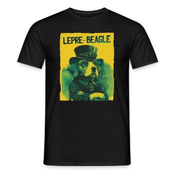 Lepre-Beagle Dog St. Patty - T-shirt homme - noir - Devant - AI Model Male 178 light (178cm)