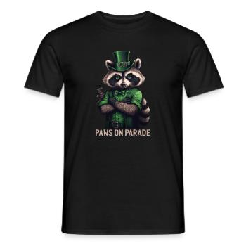 Paws on Parade Raccoon St. Patty - Men's T-Shirt - black - Front - AI Model Male 178 light (178cm)