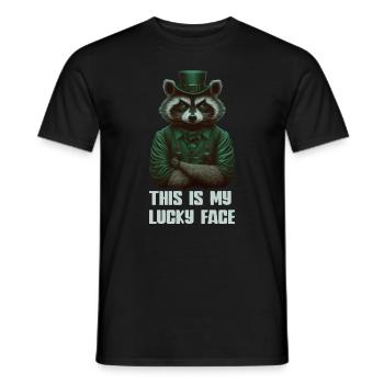 This is my lucky Face Raccoon St. Patty - Männer T-Shirt - Schwarz - Vorne - AI Model Male 178 light (178cm)