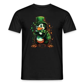 Penguin St. Patty - Men's T-Shirt - black - Front - AI Model Male 178 light (178cm)