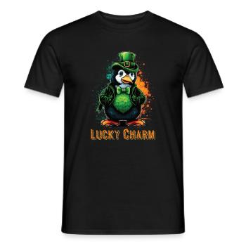Lucky Charm Penguin St. Patty - Men's T-Shirt - black - Front - AI Model Male 178 light (178cm)
