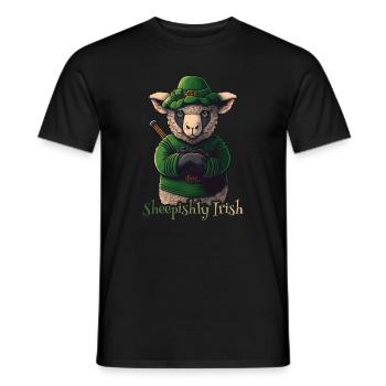 Sheepishly Irish St Patty - Men's T-Shirt - black - Front - AI Model Male 178 light (178cm)