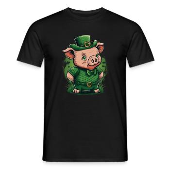 Pig St. Patty - Men's T-Shirt - black - Front - AI Model Male 178 light (178cm)