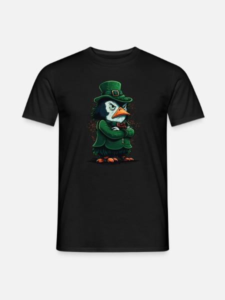 Penguin St. Patty - Men's T-Shirt - black