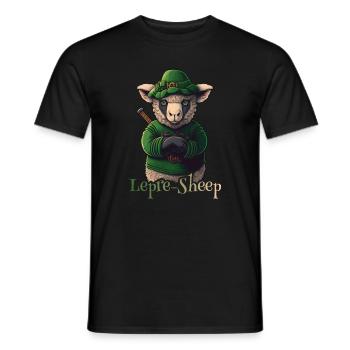 Lepre-Sheep St. Patty - Men's T-Shirt - black - Front - AI Model Male 178 light (178cm)