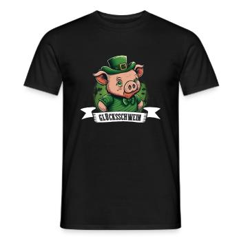 Cochon chanceux St. Patty cochon - T-shirt homme - noir - Devant - AI Model Male 178 light (178cm)