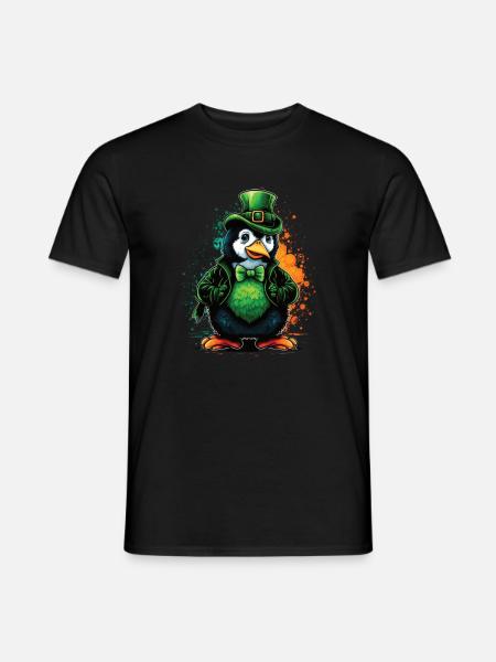 Penguin St. Patty - Men's T-Shirt - black