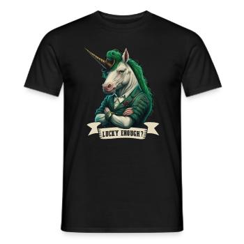 Lucky Enough? Unicorn St. Patty - Men's T-Shirt - black - Front - AI Model Male 178 light (178cm)
