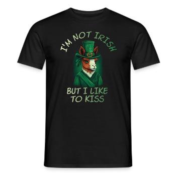 I'm not Irish but I like to Kiss Llama St. Patty - Männer T-Shirt - Schwarz - Vorne - AI Model Male 178 light (178cm)