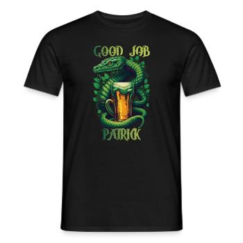 Good Job Patrick - St. Patrick's Day Snake - Men's T-Shirt - black - Front - AI Model Male 178 light (178cm)