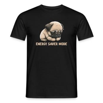 Mode d’économie d’énergie du carlin dormant - T-shirt homme - noir - Devant - AI Model Male 178 light (178cm)