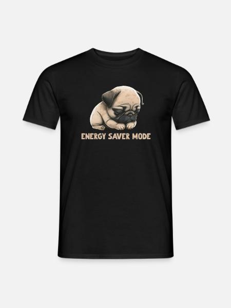 Sleeping Pug Energy Saver Mode - Men's T-Shirt - black