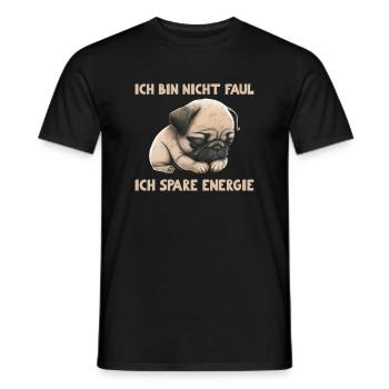 Je ne suis pas paresseux - j’économise de l’énergie - T-shirt homme - noir - Devant - AI Model Male 178 light (178cm)