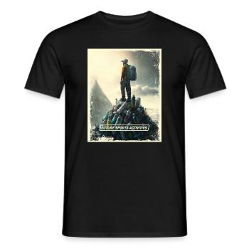 Mountaineering Post-Apocalyptic World - Men's T-Shirt - black - Front - AI Model Male 178 light (178cm)