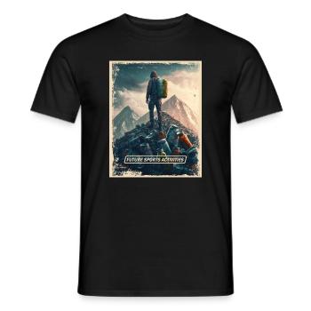 Mountaineering Post-Apocalyptic World - Men's T-Shirt - black - Front - AI Model Male 178 light (178cm)