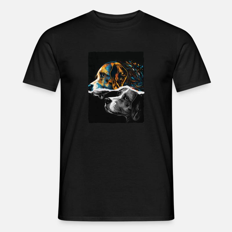 Beagle Bild Portrait - Männer T-Shirt - Schwarz