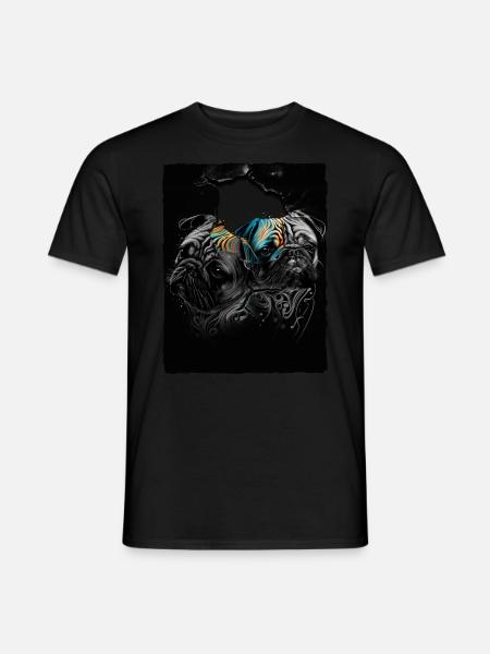 Pug Portrait - Men's T-Shirt - black