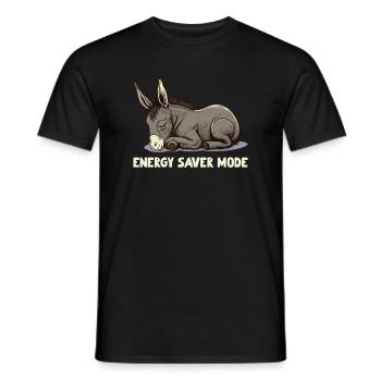 Energy Saver Mode Sleepy Donkey - Men's T-Shirt - black - Front - AI Model Male 178 light (178cm)