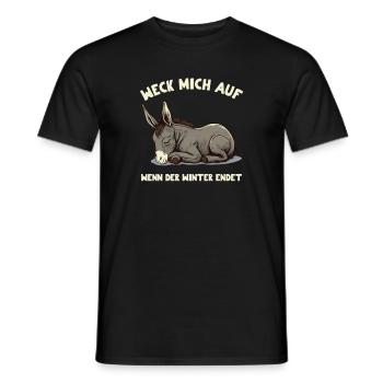 Weck mich auf wenn der Winter endet Müder Esel - Männer T-Shirt - Schwarz - Vorne - AI Model Male 178 light (178cm)