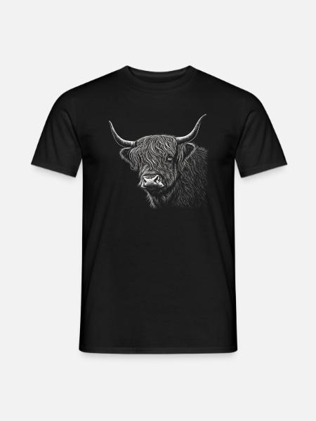 Schottisches Hochlandrind Porträt - Männer T-Shirt - Schwarz