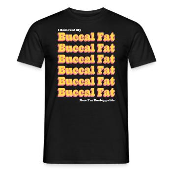 J’ai enlevé ma graisse buccale, maintenant je suis imparable - T-shirt homme - noir - Devant - AI Model Male 178 light (178cm)