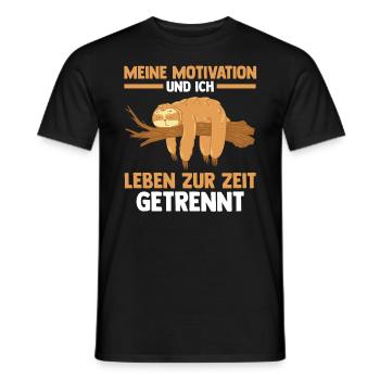 Meine Motivation und ich leben zur Zeit getrennt F - Männer T-Shirt - Schwarz - Vorne - AI Model Male 178 light (178cm)