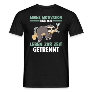 Meine Motivation und ich leben zur Zeit getrennt F - Männer T-Shirt - Schwarz - Vorne - AI Model Male 178 light (178cm)