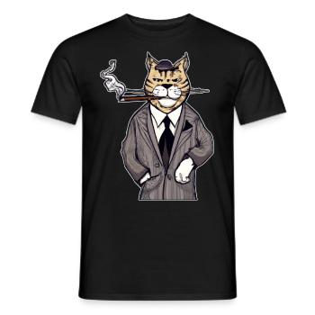 Katzen Katze Katzenshirt Katze Geschenkidee kitten - Männer T-Shirt - Schwarz - Vorne - AI Model Male 178 light (178cm)