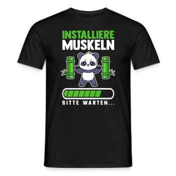 Muskeln Sport Fitness Gewichtheben Panda - Männer T-Shirt - Schwarz - Vorne - AI Model Male 178 light (178cm)