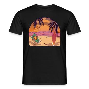 Chill Toad Beach Beach Surfing Leisure Sun Lazy - Men's T-Shirt - black - Front - AI Model Male 178 light (178cm)