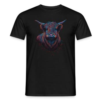 Hochlandkuh - Männer T-Shirt - Schwarz - Vorne - AI Model Male 178 light (178cm)